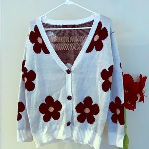 Flower print sweater